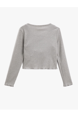 Koton Crop Üst Ve Uzun Kollu Hırka 2'li Takım Gri 2skg10260ak Gri