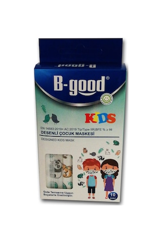 B Good Kids Desenli Çocuk Maskesi 5*10 Adet