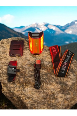 Forte Gt 6043 Bisiklet Arka Işık 4 Modlu 100 Lümen Usb Şarjlı Güçlü Arka Stop Sarı