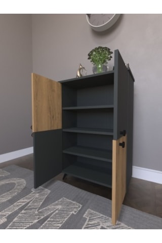 Esyah 4 Kapaklı Ayakkabılık Ahşap - Beyaz