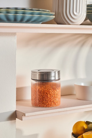 Karaca Ripple Inox Cam Saklama Kabı 450 Ml Beyaz