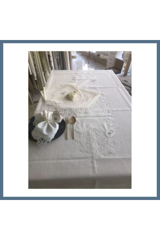 Buradabulabilirsin Sofra Takımı 26 Parça Anna Model Yemek Takımı Örtüsü Dertsiz 160 X 260 Cm Masa Örtüsü Bbz Çok Renkli
