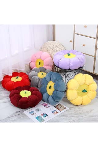 Gajeena Mavi Puf Kürdan Minder - 38 Cm Çaplı Yumuşak Peluş - Ofis, Araba, Sandalye, Yatağa Uygun - Konforlu Dinlenme Yastığı Diğer