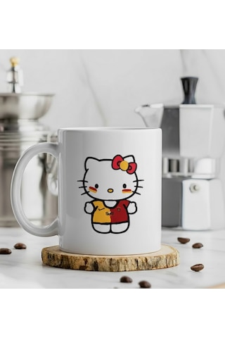 "galatasaraylı Hello Kitty" Gs Baskılı Kupa Bardak Beyaz