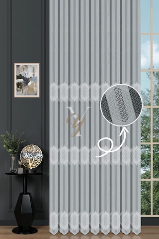 12p9480 Tül Perde V-fikse Ekru