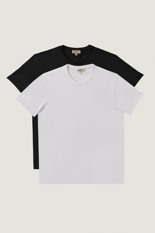 Ac&Co / Altınyıldız Classics Slim Fit Bisiklet Yaka Düz Erkek Tişört 2'li Siyah - Beyaz