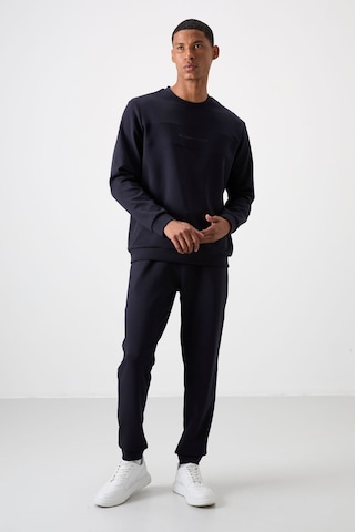 Tommy Life Lacivert Pamuklu Kalın Yumuşak Dokulu Comfort Fit Baskılı Erkek Eşofman Takım - 85253 Lacivert