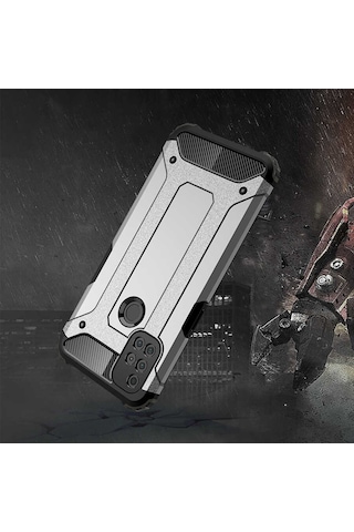 Noktaks - One Plus Nord N10 5g Uyumlu - Kılıf Çift Katman Zırh Tank Crash Military Kapak - Rose Gold