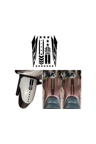 Monyee Motorcycle Dekoratif Vinil Sticker Seti Siyah - Kolay Kurulum, Dayanıklı, Fiyak, Tank, Gövde Dıy Dekorasyonu