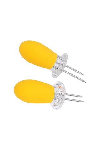 Xindoker 2'li Sarı Bbq Mısır İğnesi - Paslanmaz Çelik Tpr Kollü, Sabit Tutma Ve Kolay Pişirme Özelliği Çok Renkli