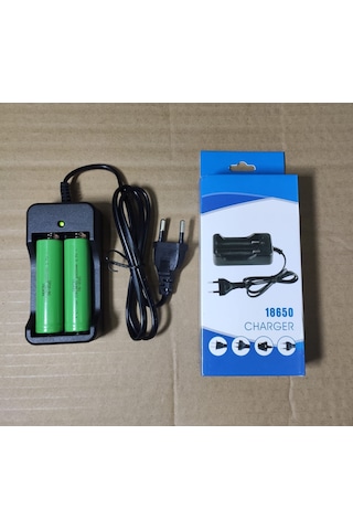 2 Yuvalı 18650 Lion Pil Şarj Aleti+2 Ad 3.7V 2000 Mah Pil