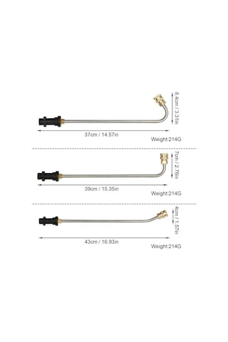 Springsun Karcher K2-k7 İçin 4000psı Çelik Uzatma Kolu, 30 Derece Açılımlı Yüksek Basınç Yıkama Makinesi Aksesuarı