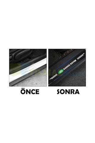 Range Rover Logo Karbon Kapı Eşiği Koruma Oto Sticker 4 Parça