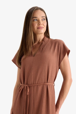 Defacto Regular Fit V Yaka Bağlamalı Midi Elbise F4673ax25hsbn101 Kahve