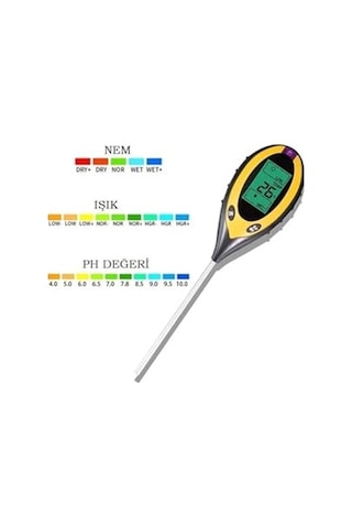 Unichrome 4lü Toprak Ph Ölçer Sıcaklık Ölçer Nem Ölçer Işık Ölçer Pilsiz Toprak Test Aleti