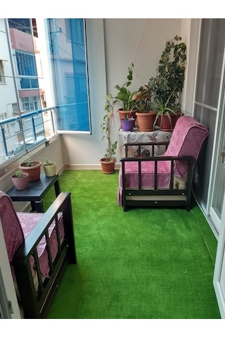 Yeşil Protokol Halı Özel Kesim Kaymaz Tabanlı Balkon Halısı (427038973)