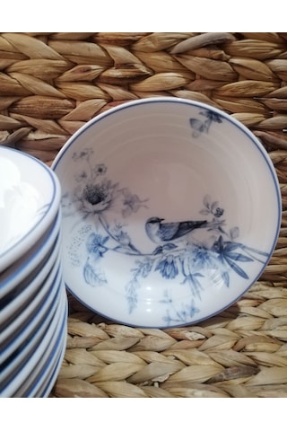 Güral Porselen Kuş Model 17 Cm 12 Adet Çukur Tabak