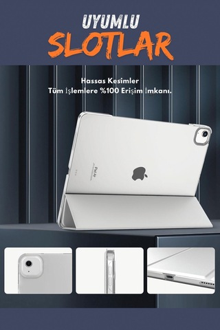 Apple Uyumlu iPad Air 13 İnç M2 Çipli 2024 Akıllı Smart Cover Tablet Kılıfı A2898/a2899/a2900 Tablet Kılıfı