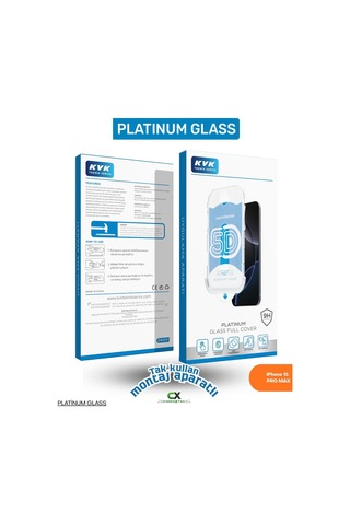 Apple iPhone Uyumlu 15 Pro Max - 9h Platinum Glass Full Cover Montaj Aparatlı Ekran Koruyucu Cam