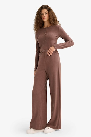 Defacto Beli Lastikli Wide Leg Geniş Paça Kahverengi Kadın Eşofman Altı F0981ax/bn258 Kahverengi
