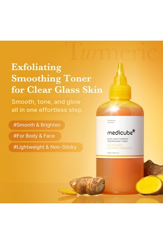 Medıcube Kojic Acid Turmeric Smoothing Toner 250 Ml Kojik Asit Zerdeçal Niasinamid Glikolik Asit Tonik Kbeautyflashsale