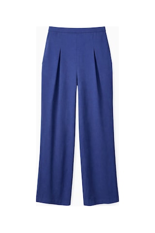 Mixray 4774 Kadın Bol Paça Pileli Pantalon Lacivert
