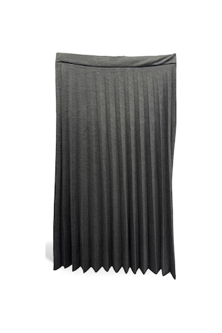 Eren Style Pileli Pamuklu Diyagona Beli Lastikli Etek 95 Cm - 38-50 Vizon