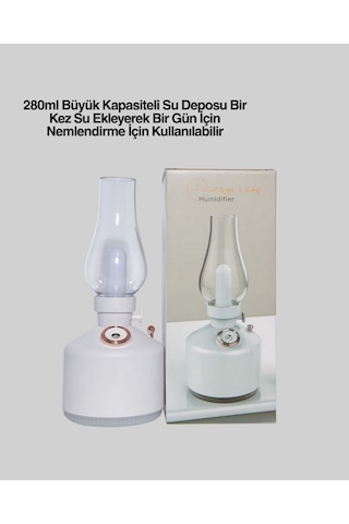 Gld-spt- Kablosuz Retro Buhar Makinesi Gaz Lambası Tasarım Ledli Difüzör Çok Renkli