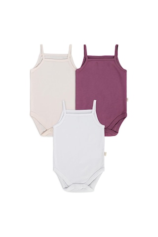 Civil Baby 3 Lü Basıc İp Askılı 0-36 Ay Çıtçıtlı Badi - Pudra Açık Pudra