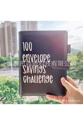 Teltree A5 100 Günlük Tasarruf Çalışması Defteri - Siyah Deri, Beyaz Yazı, 25 İç Sayfa, Ofis Kullanıma Uygun, Dayanıklı Malzeme