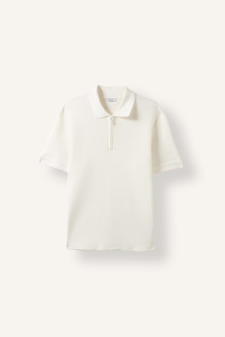 Defacto %100 Pamuk Regular Fit Yarım Fermuar Kapamalı Kısa Kollu Basic Polo Tişört H3718ax26auer105 Ekru-er105