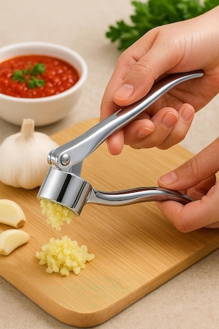 Metal Sarımsak Ezici, Paslanmaz Çelik Ergonomik Saplı Dayanıklı Pratik Sarımsak Presi Diğer