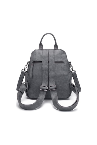 Yıkama Deri Sırt Askılı Kadın Çantası 21-k Barcelona 1908 Koyu Gri