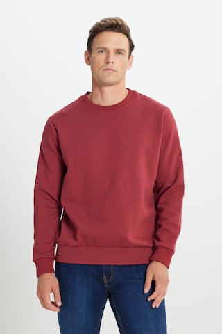 AC&Co / Altınyıldız Classics Erkek Bordo Standart Fit Normal Kesim İçi Polarlı Bisiklet Yaka Sweatshirt Bordo