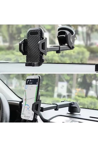 Blue Spectrum H-xp019 Ekstra Güçlü Vantuzlu Araç İçi Telefon Tutucu Siyah