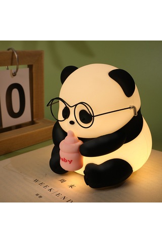 Qingmipy Şirin Panda Şekilli Sensörlü Gece Lambası - Göz Dostu Silikon Yatak Odası Aydınlatma Diğer