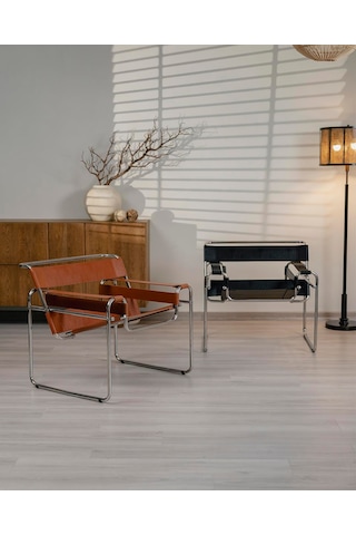 Wassily Chair Modern Tasarım Metal İskelet Deri Oturum İkonik Berjer Koltuk Çok Renkli