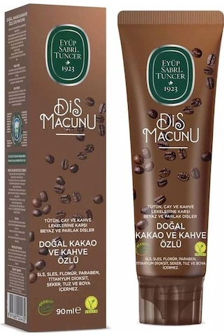 Eyüp Sabri Tuncer Doğal Kakao ve Kahve Özlü Diş Macunu 90 ML Eyüp Sabri Tuncer Doğal Kakao ve Kahve Özlü Diş Macunu 90 ML