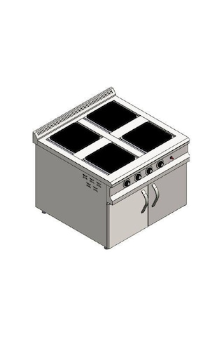 Csa İnox Karacasan Endüstriyel Elektrikli 4 Lü Dolaplı Kuzine Ocak