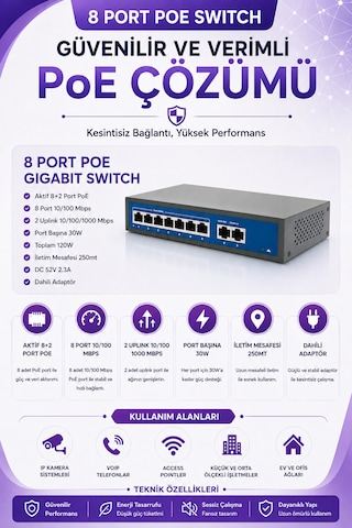 8 Port Gigabit Poe Switch 10/100/1000