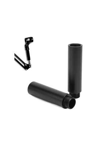Yaleker Mikrofon Stant Uzatma Çubuğu Seti 2 Adet : 5/8" Dahili-5/8" Dışarıdaki Dişli + 3/8" Dişi-5/8" Erkek Adaptör, Alüminyum Alyazı, Dayanıklı