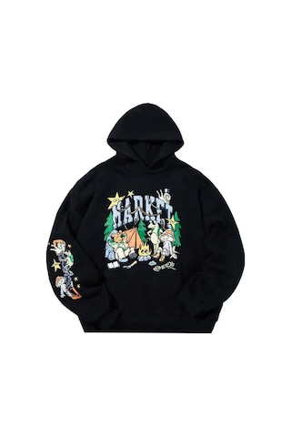 Backcountry Buds Hoodie - Pamuk Siyah Makinede Yıkanabilir Konfor 2XL