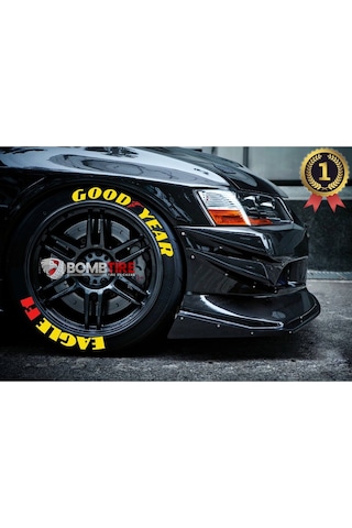 Motosiklet & Araç Goodyear 3d Oto Lastik Jant Yazısı Şerit Sticker Arma Oto Sticker 4 Adet 2.5 Cm