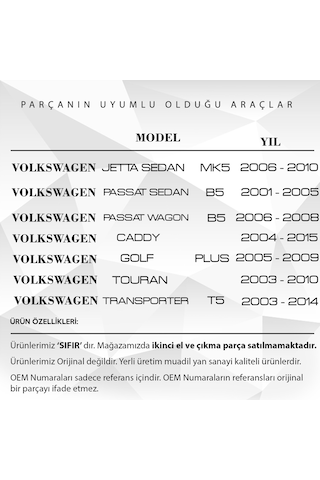 2 Adet Volkswagen Caddy 2004-2015 için Plaka Lambası
