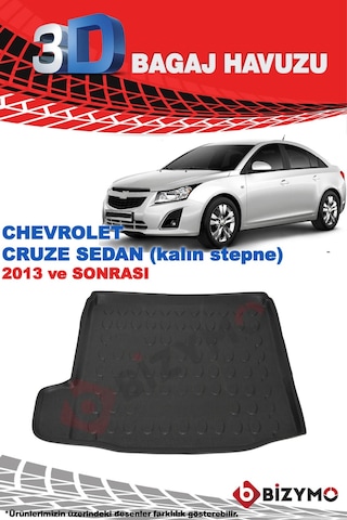 Chevrolet Cruze Sedan (Kalın Stepne) 2013 ve Sonrası 3D Bagaj Havuzu Bizymo