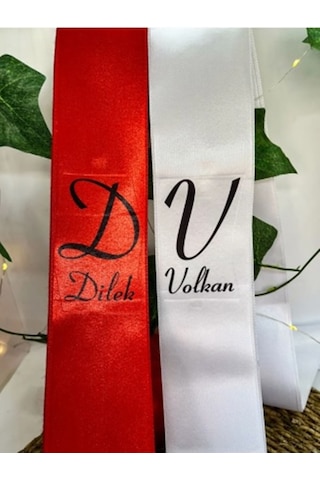 Gelin Damat Isimli Tören Takı Kurdelesi 2 Adet B-33
