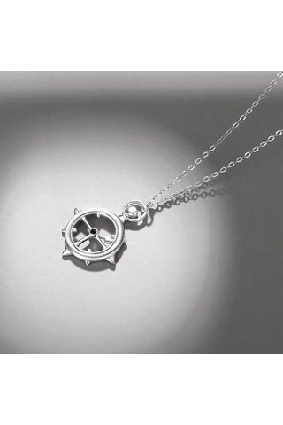 Novahub 925 Gümüş Lüks Kişilik Kolye - Kadın Klasik Gelgit Kolye - Gümüş Sterlin - Zirkon Taşlı Kolye - 50cm Uzunluk Gümüş