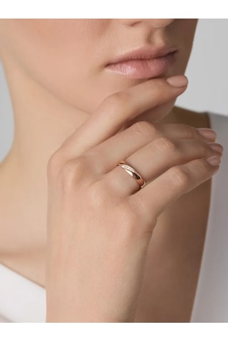 Lepta 925 Ayar Gümüş 585 Ayar Altın Kaplamalı Yüzük 195745811 Gri