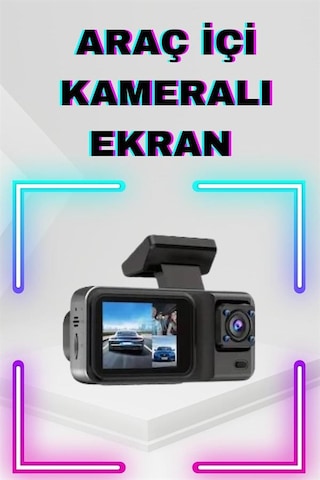 Gld-spt- 2 İnç Araç İçi Kameralı Ekran 1080p Full Hd Kaliteli Hafıza Kart Destekli
