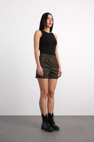 40405-05209 Kadın Gabardin Şort 40405-05209 Kahve
